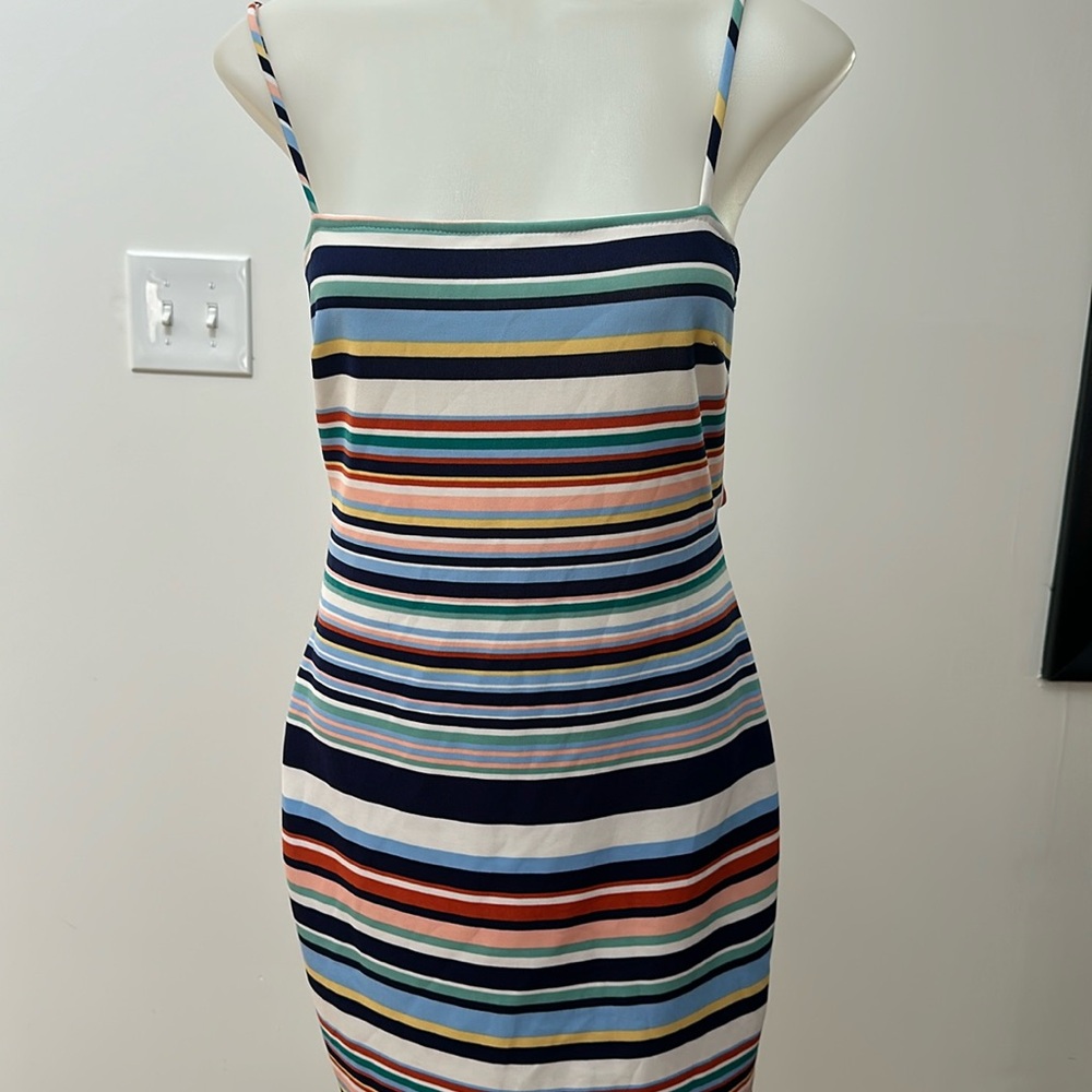 Striped Impeccable Pig body con dress with tie back